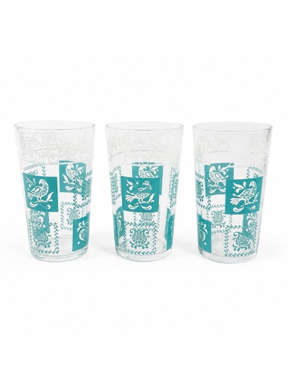 Drinking Glasses Tea Water Hazel Atlas Set 3 Pennsylvania Dutch Amish Americana